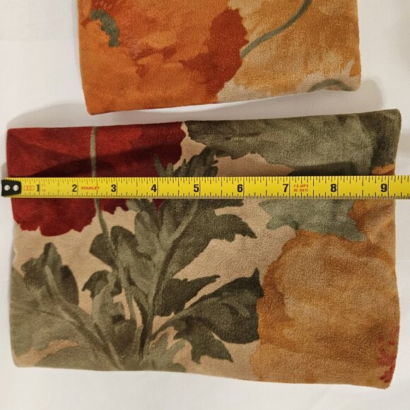 Nordic House Designs Fabric Floral Cosmetic/Travel Pouches Red Orange 2-Pc Set - Picture 6 of 16